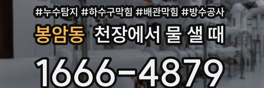 봉암동 천장에서 물 샐 때