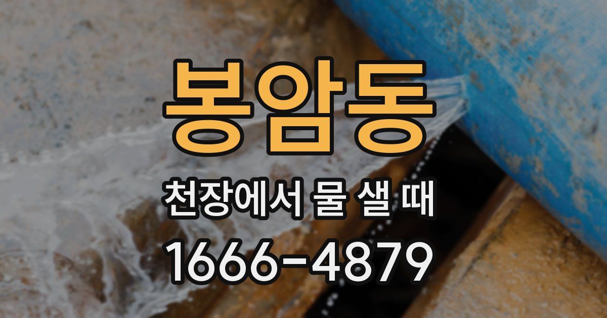 봉암동 천장에서 물 샐 때