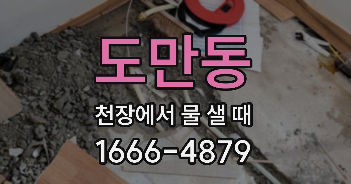 도만동 천장에서 물 샐 때