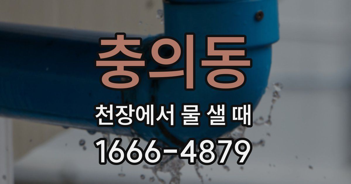 충의동 천장에서 물 샐 때