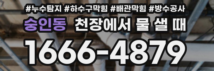 숭인동 천장에서 물 샐 때