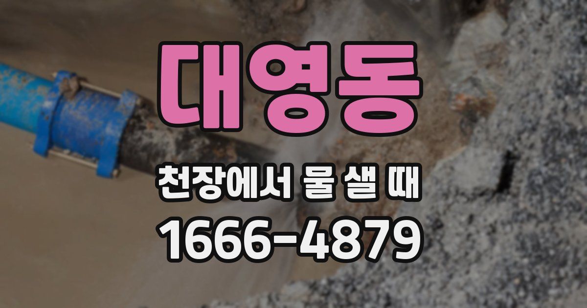 대영동 천장에서 물 샐 때