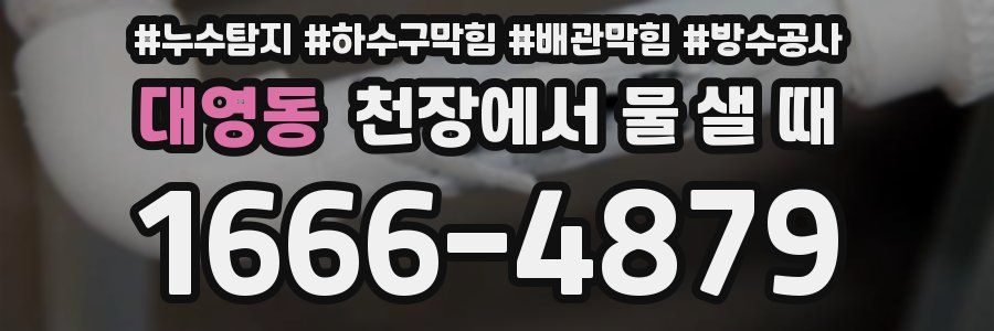 대영동 천장에서 물 샐 때