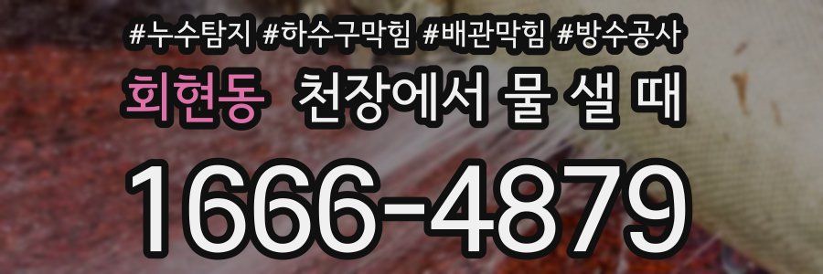 회현동 천장에서 물 샐 때