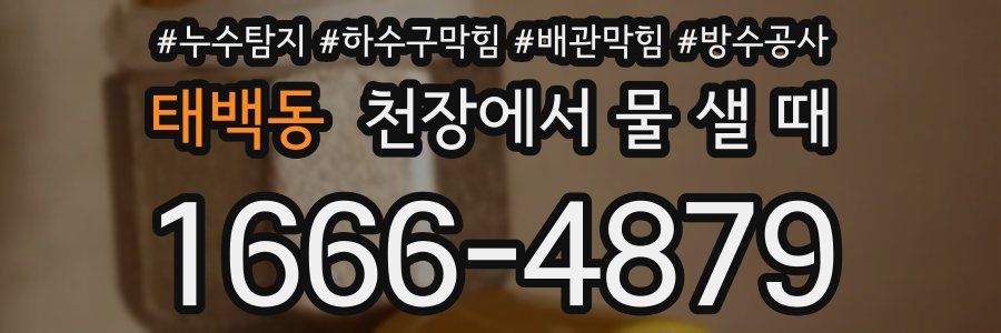 태백동 천장에서 물 샐 때