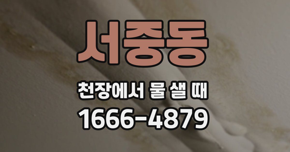 서중동 천장에서 물 샐 때