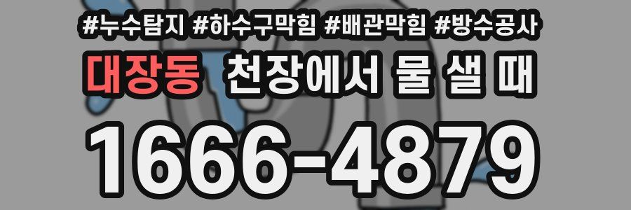 대장동 천장에서 물 샐 때