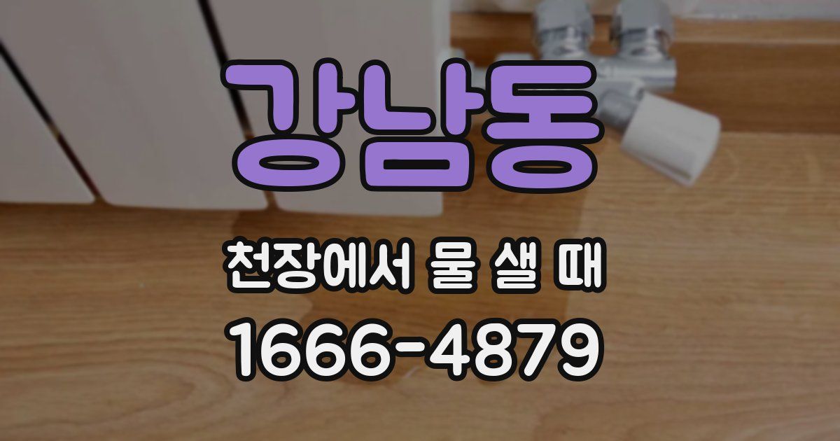 강남동 천장에서 물 샐 때