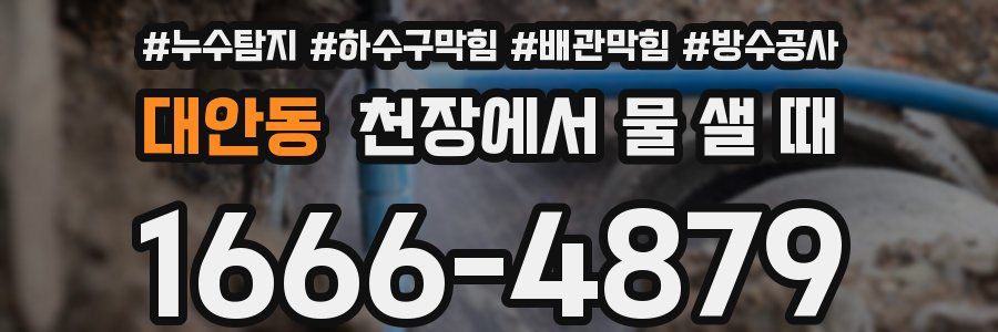 대안동 천장에서 물 샐 때