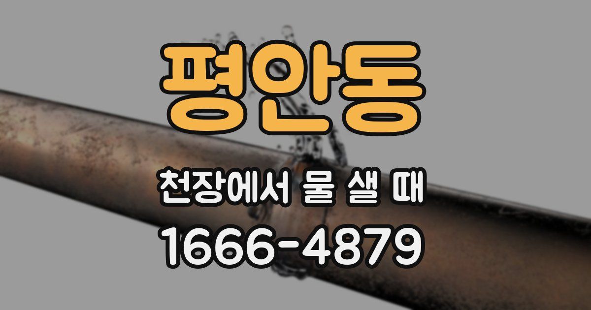 평안동 천장에서 물 샐 때