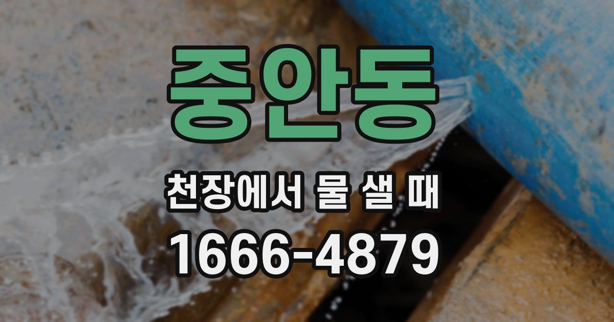 중안동 천장에서 물 샐 때