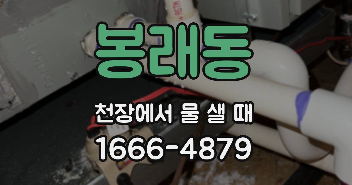 봉래동 천장에서 물 샐 때