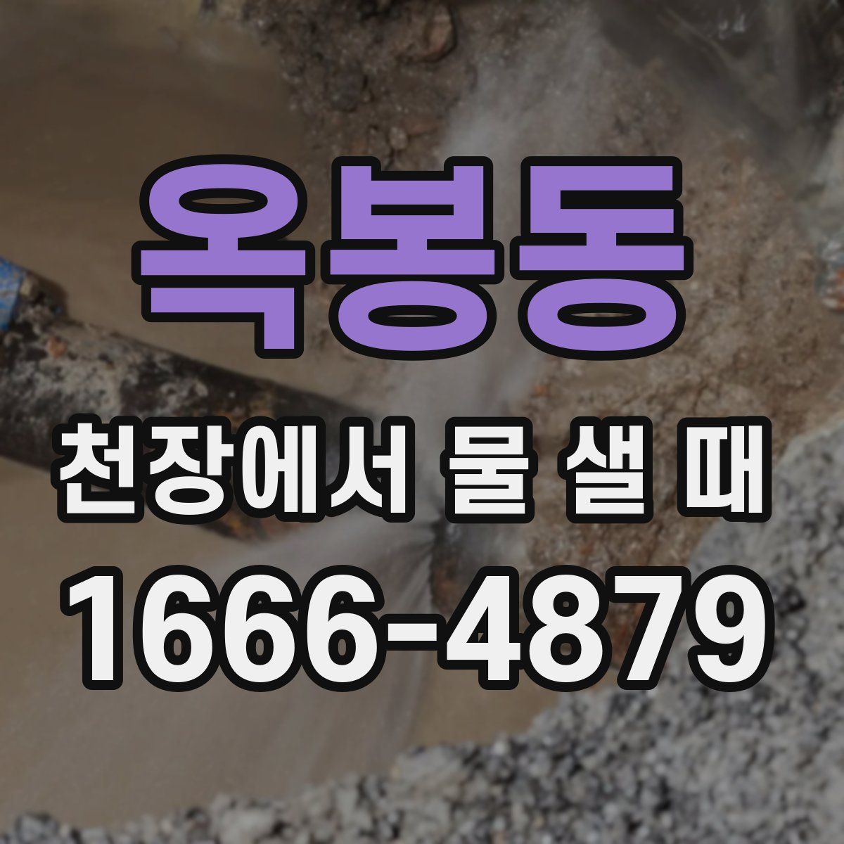 옥봉동 천장에서 물 샐 때