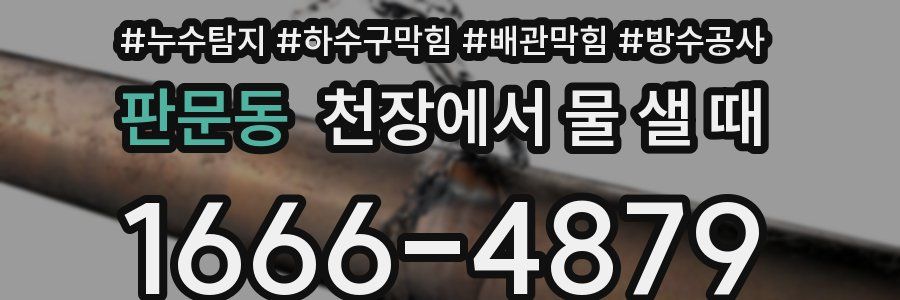 판문동 천장에서 물 샐 때