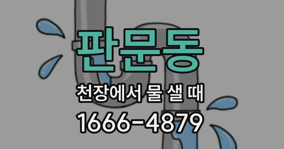 판문동 천장에서 물 샐 때