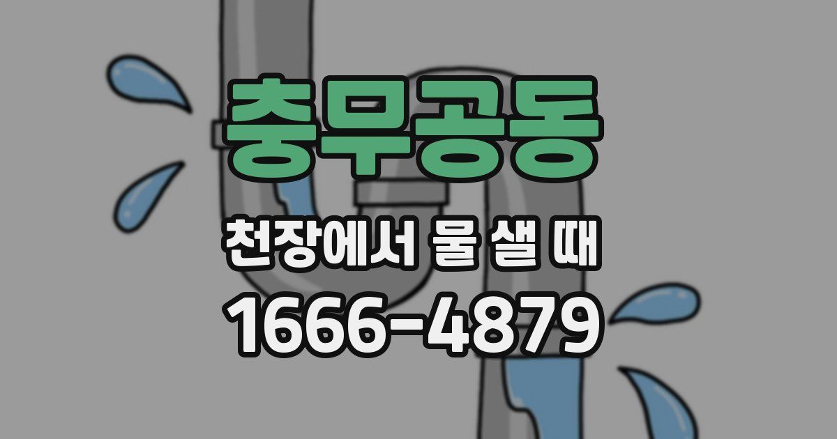 충무공동 천장에서 물 샐 때