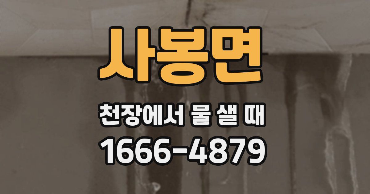사봉면 천장에서 물 샐 때