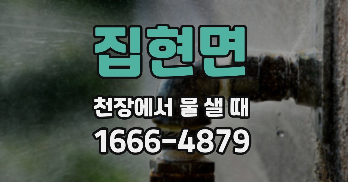 집현면 천장에서 물 샐 때