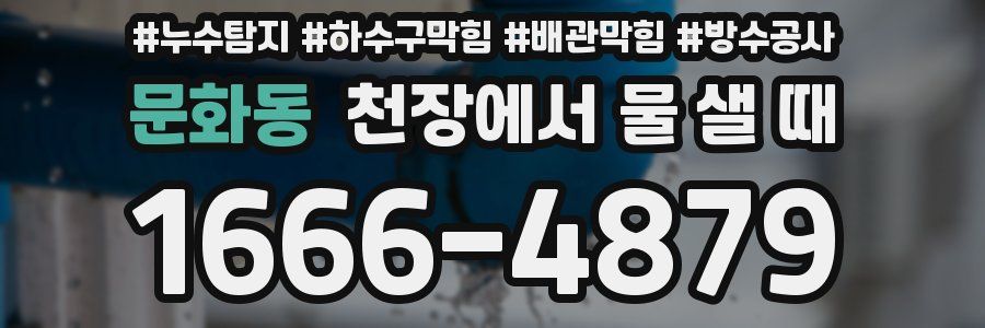 문화동 천장에서 물 샐 때