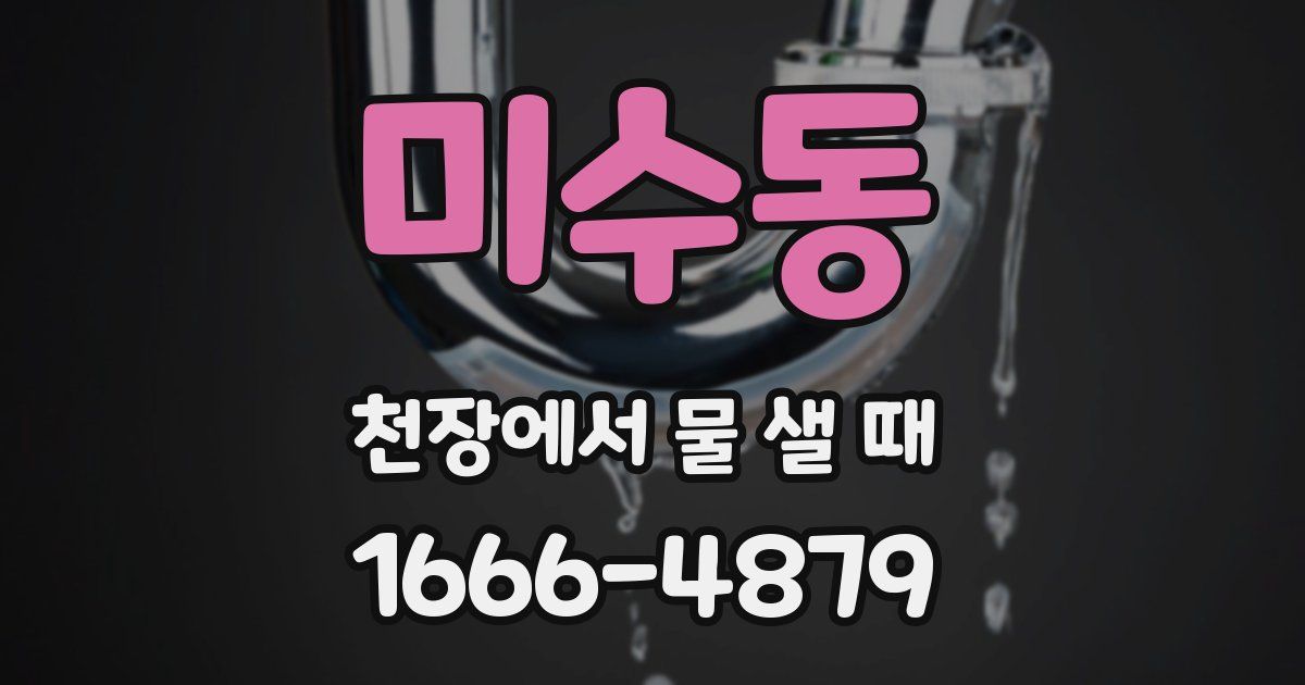 미수동 천장에서 물 샐 때