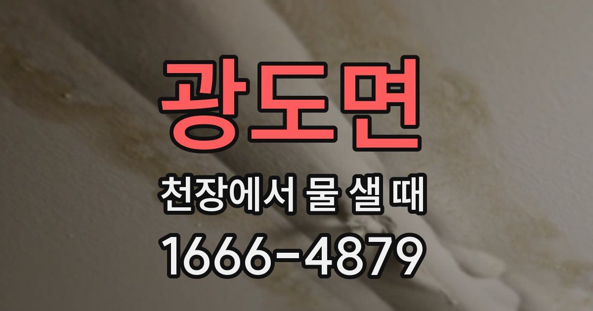 광도면 천장에서 물 샐 때