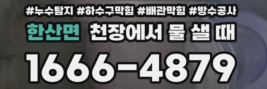 한산면 천장에서 물 샐 때