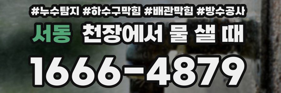 서동 천장에서 물 샐 때