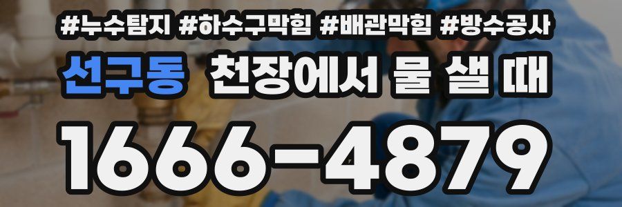 선구동 천장에서 물 샐 때