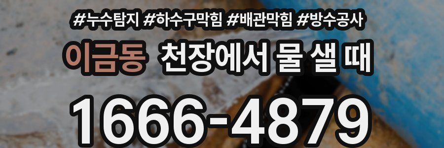 이금동 천장에서 물 샐 때
