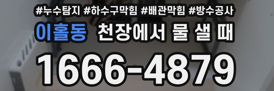 이홀동 천장에서 물 샐 때
