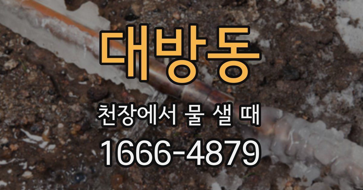 대방동 천장에서 물 샐 때