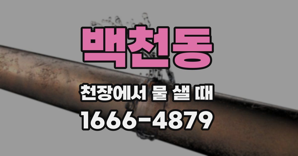 백천동 천장에서 물 샐 때