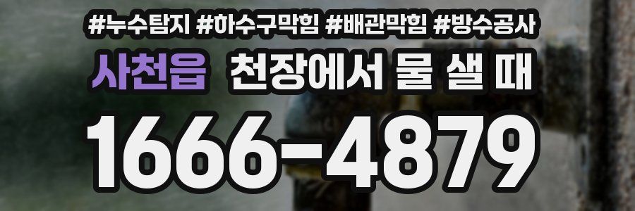 사천읍 천장에서 물 샐 때