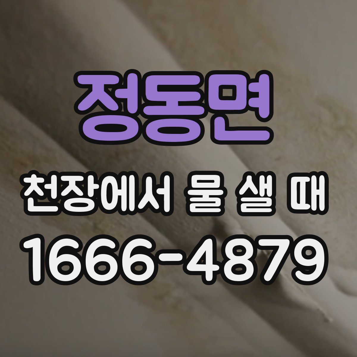 정동면 천장에서 물 샐 때