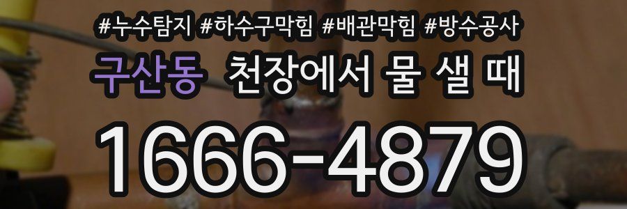 구산동 천장에서 물 샐 때