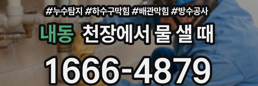 내동 천장에서 물 샐 때