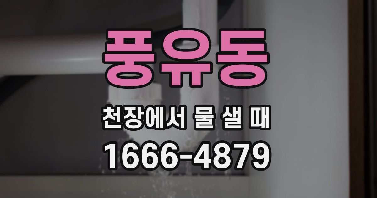 풍유동 천장에서 물 샐 때