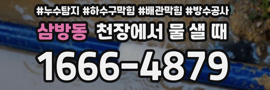 삼방동 천장에서 물 샐 때