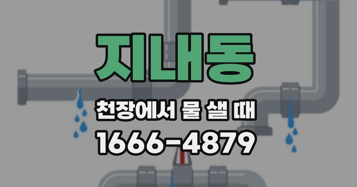 지내동 천장에서 물 샐 때