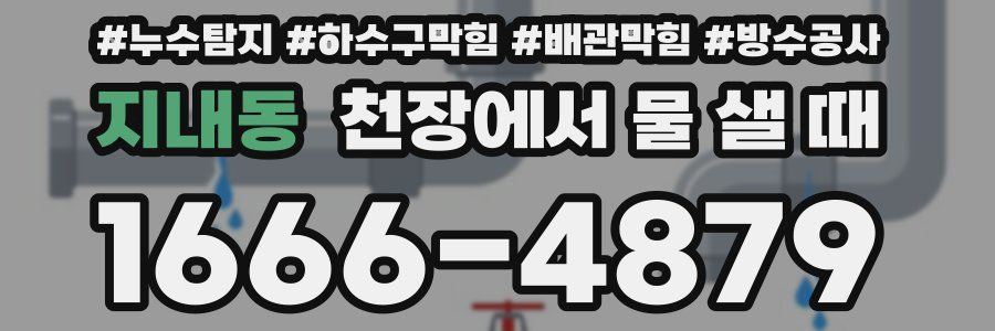 지내동 천장에서 물 샐 때