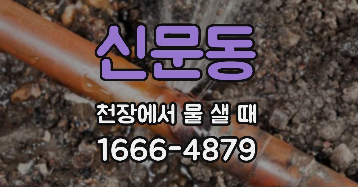 신문동 천장에서 물 샐 때