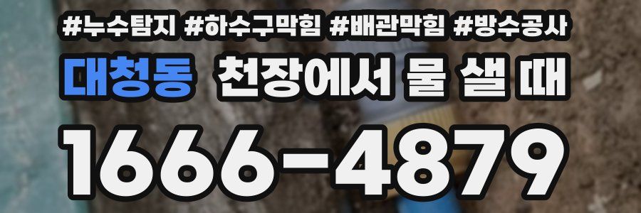 대청동 천장에서 물 샐 때