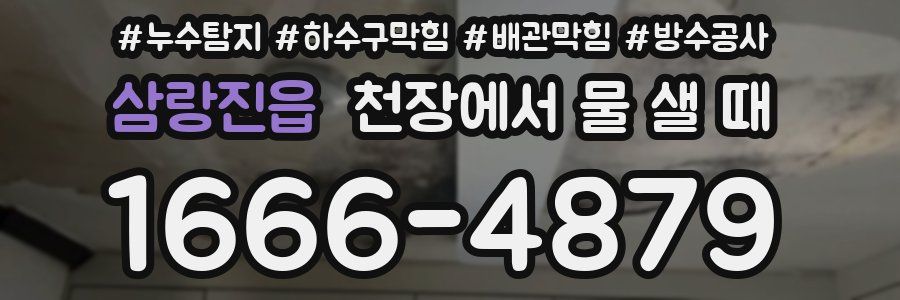 삼랑진읍 천장에서 물 샐 때