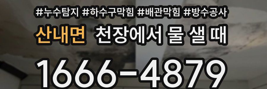 산내면 천장에서 물 샐 때