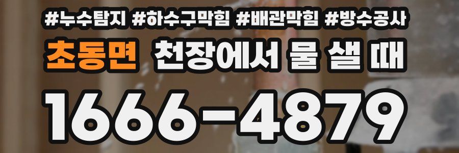 초동면 천장에서 물 샐 때