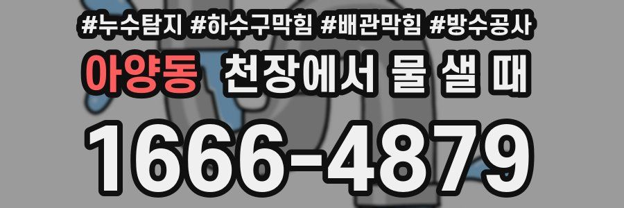 아양동 천장에서 물 샐 때