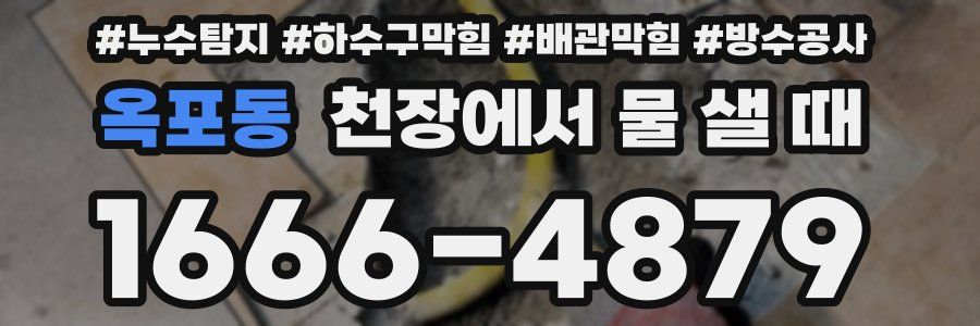 옥포동 천장에서 물 샐 때