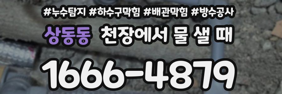 상동동 천장에서 물 샐 때