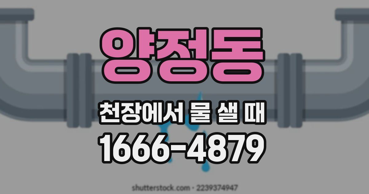 양정동 천장에서 물 샐 때