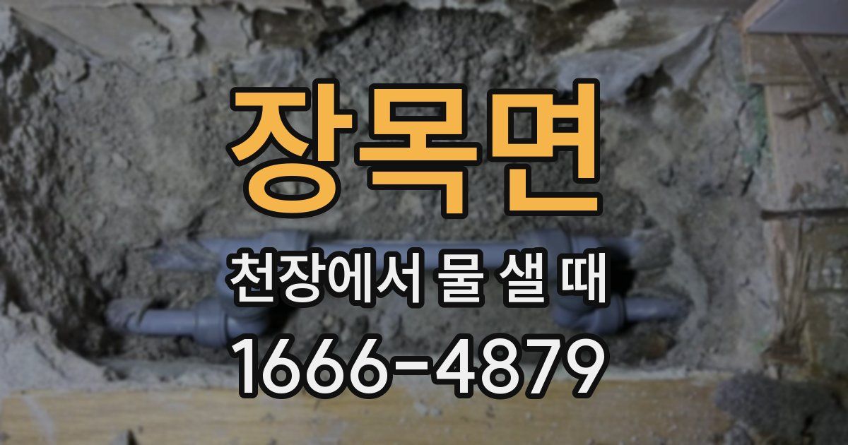 장목면 천장에서 물 샐 때